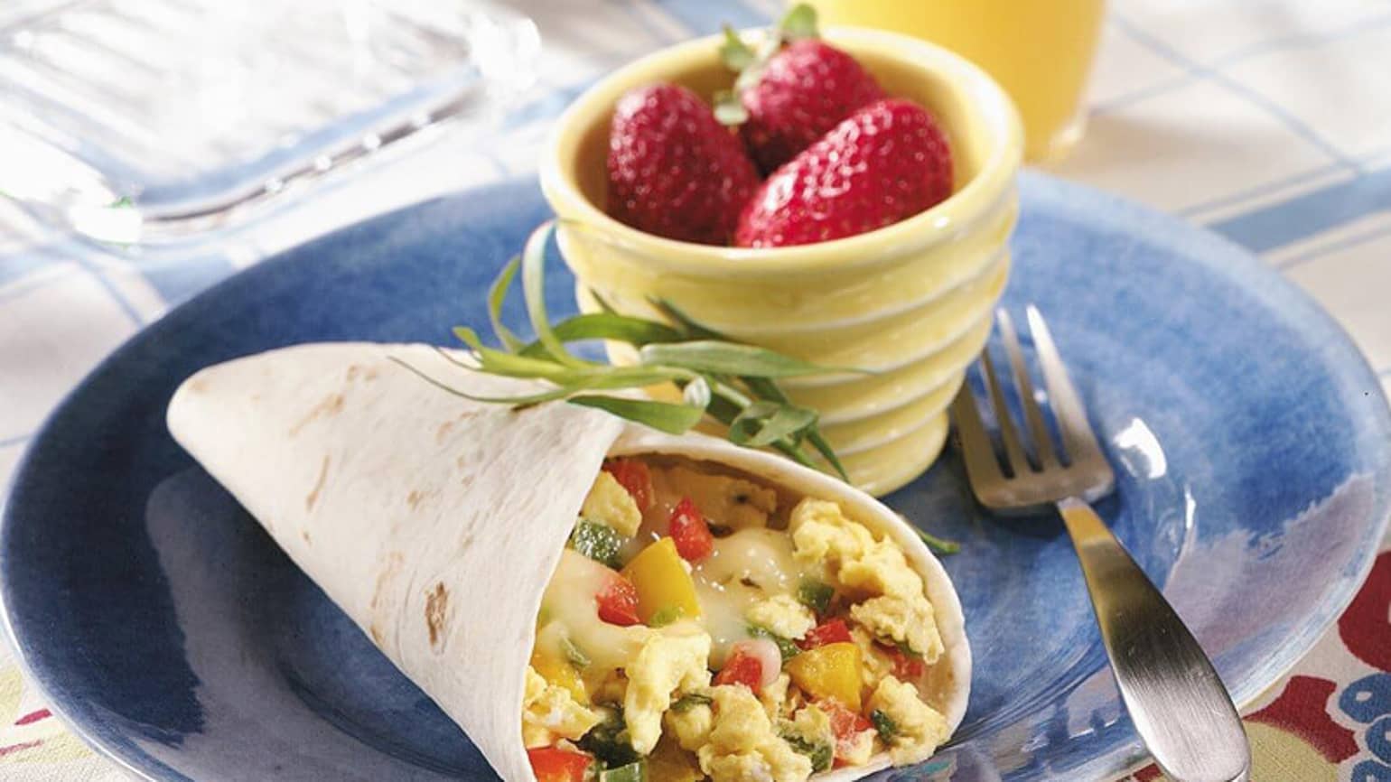 Three-Pepper Breakfast Burritos